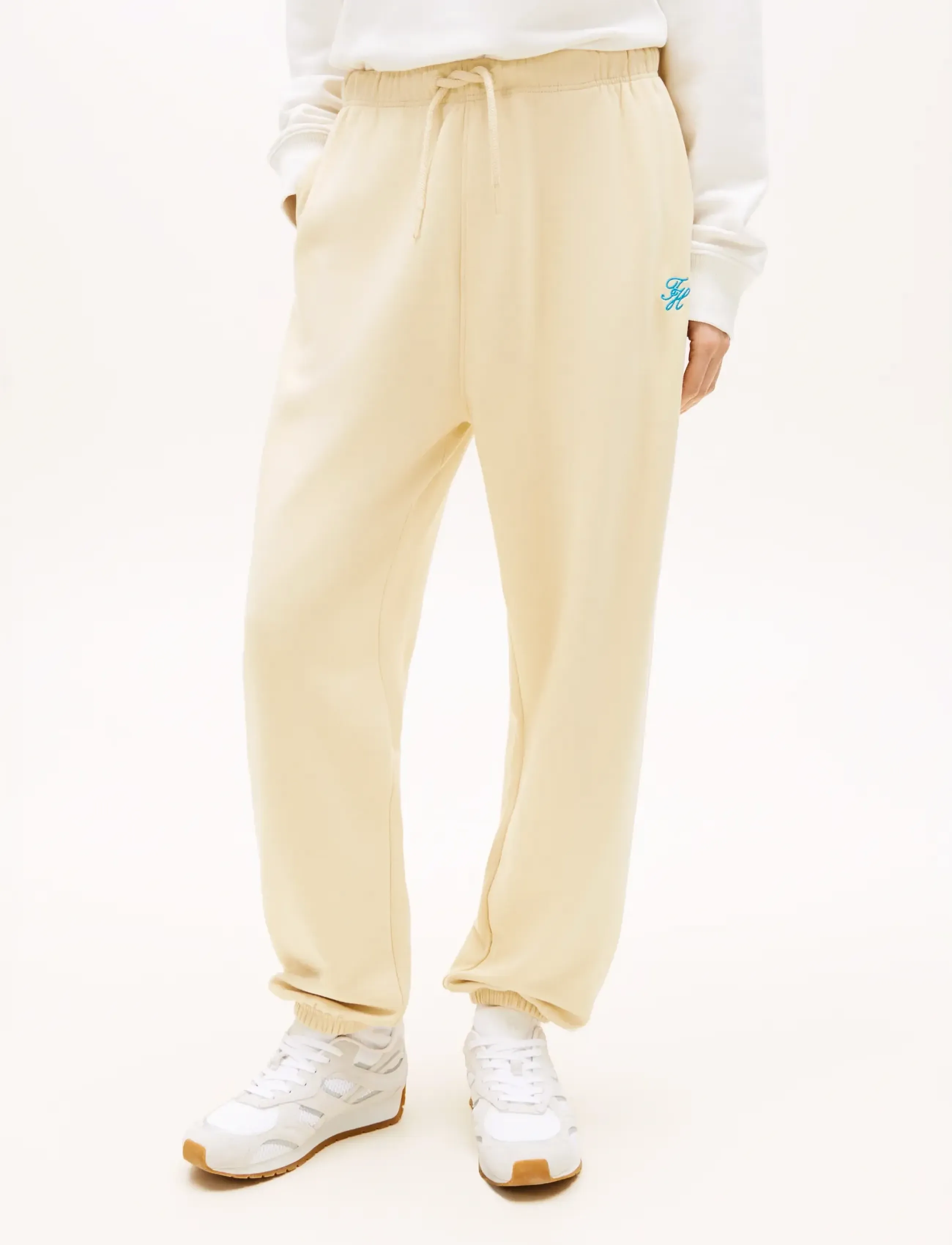Tommy Hilfiger Th Script Sweatpant, S, Unterteile, Creme - Sweatpants, Frauen