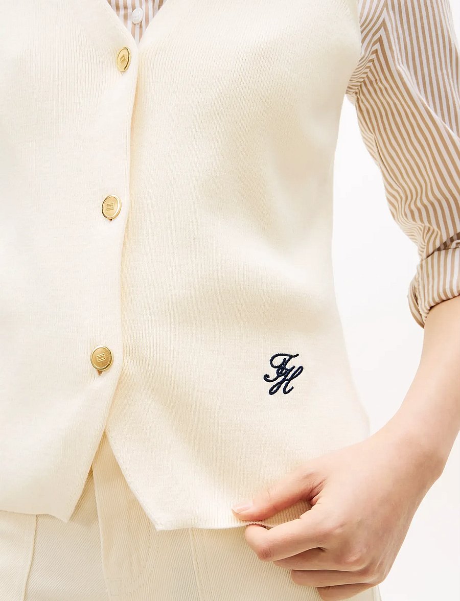 Tommy Hilfiger - CO FULL NEEDLE SLIM VEST - pukuliivit - calico - 4