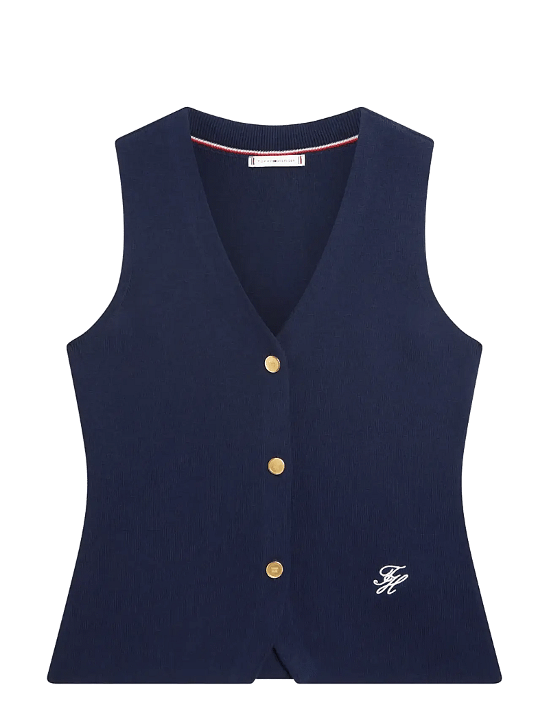 Tommy Hilfiger - CO FULL NEEDLE SLIM VEST - Ülikonna vestid - dark night navy - 1