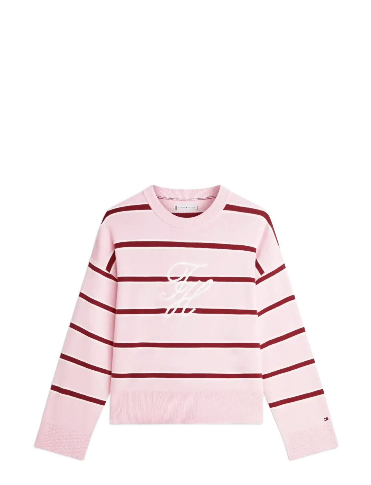 Tommy Hilfiger FULL NEEDLE GRAPHIC SWEATER - Tommy Hilfiger - PINK IVORY LIBERTY RED STP / pink/rose