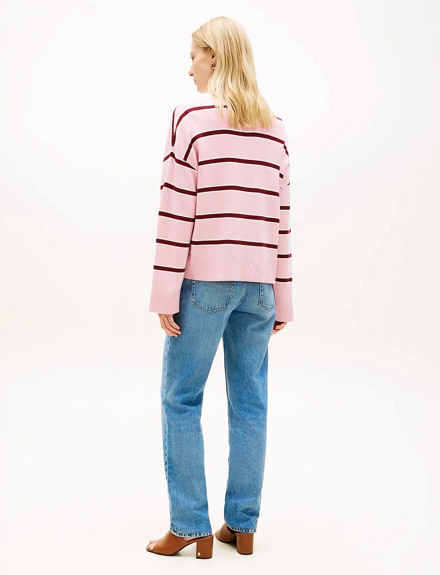 Tommy Hilfiger - FULL NEEDLE GRAPHIC SWEATER - sviitrid - pink ivory liberty red stp - 2