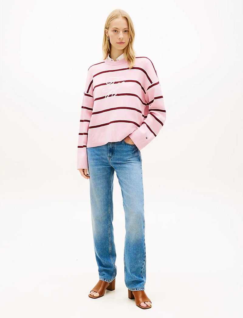 Tommy Hilfiger - FULL NEEDLE GRAPHIC SWEATER - pullover - pink ivory liberty red stp - 3