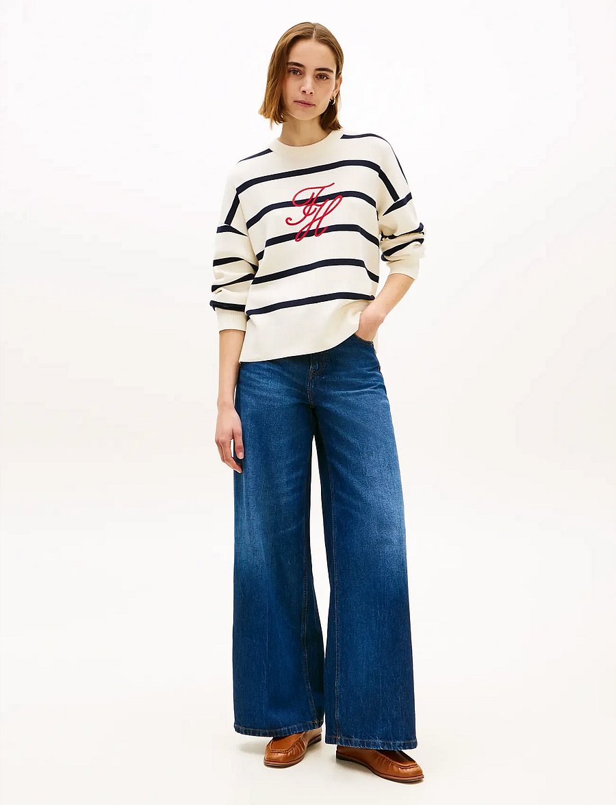 Tommy Hilfiger - FULL NEEDLE GRAPHIC SWEATER - stickade tröjor - big stp calico dark n navy - 3