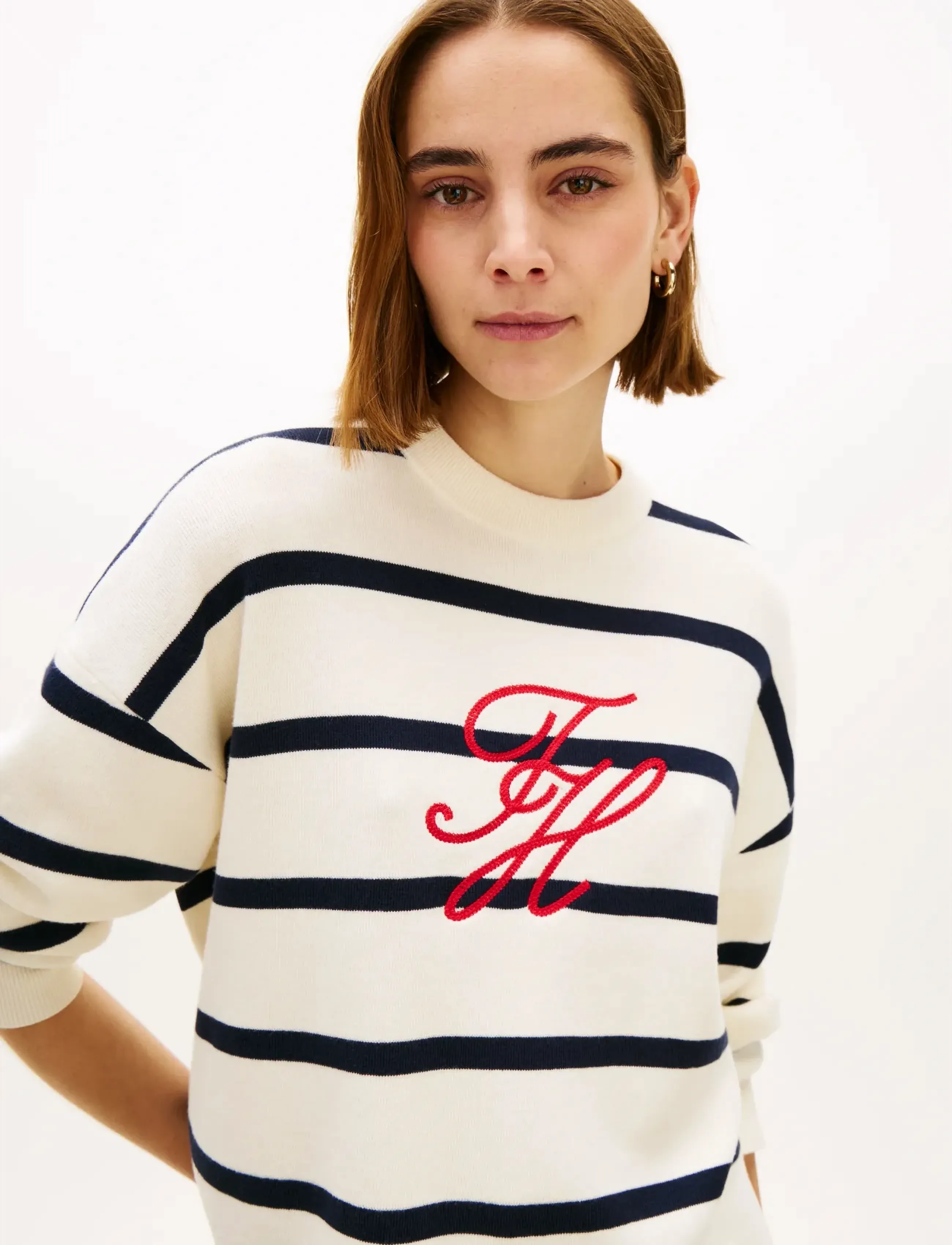 Tommy Hilfiger - FULL NEEDLE GRAPHIC SWEATER - stickade tröjor - big stp calico dark n navy - 4