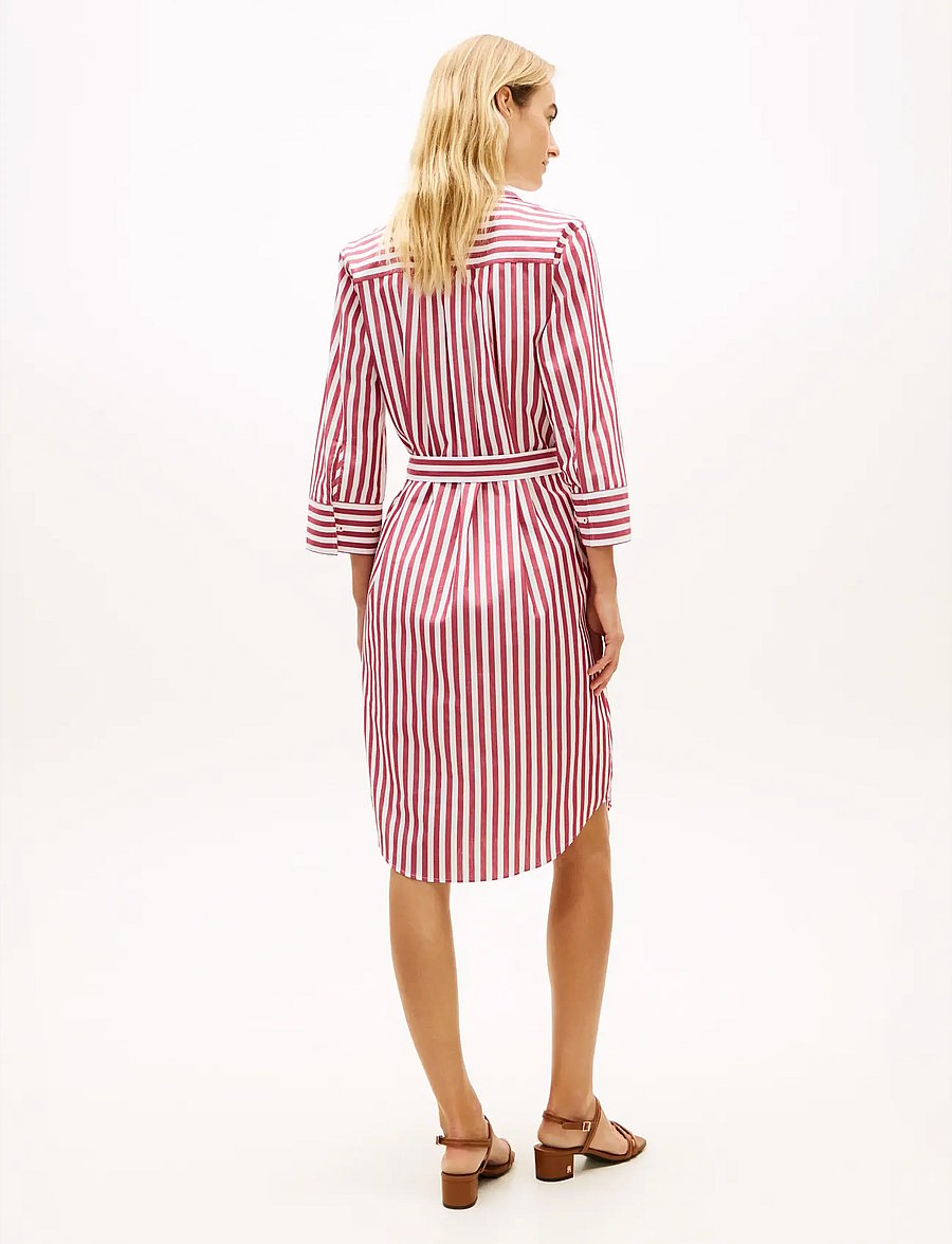 Tommy Hilfiger - ESS POPLIN REG SHIRT DRESS - särkkleidid - wide banker stp ecru liberty red - 3