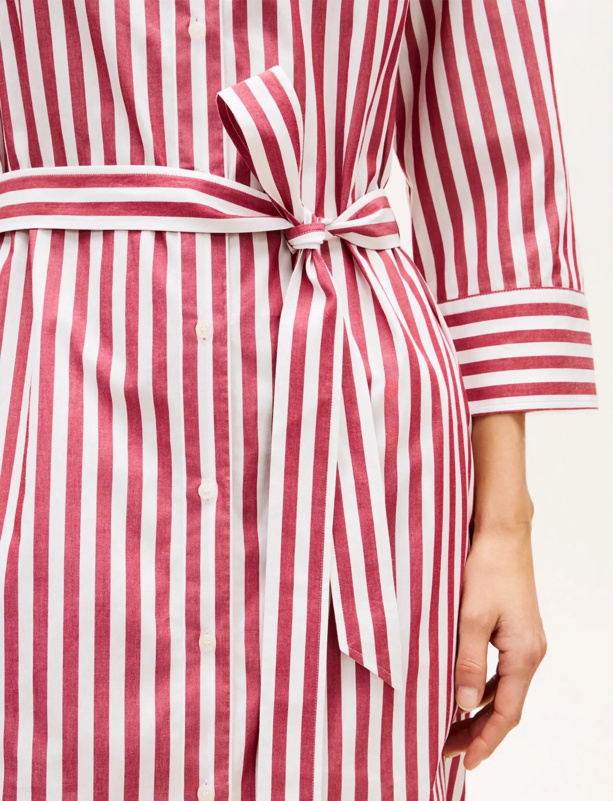 Tommy Hilfiger - ESS POPLIN REG SHIRT DRESS - skjortekjoler - wide banker stp ecru liberty red - 4