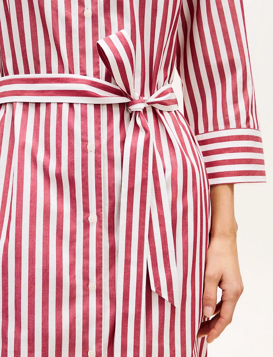 Tommy Hilfiger - ESS POPLIN REG SHIRT DRESS - särkkleidid - wide banker stp ecru liberty red - 4