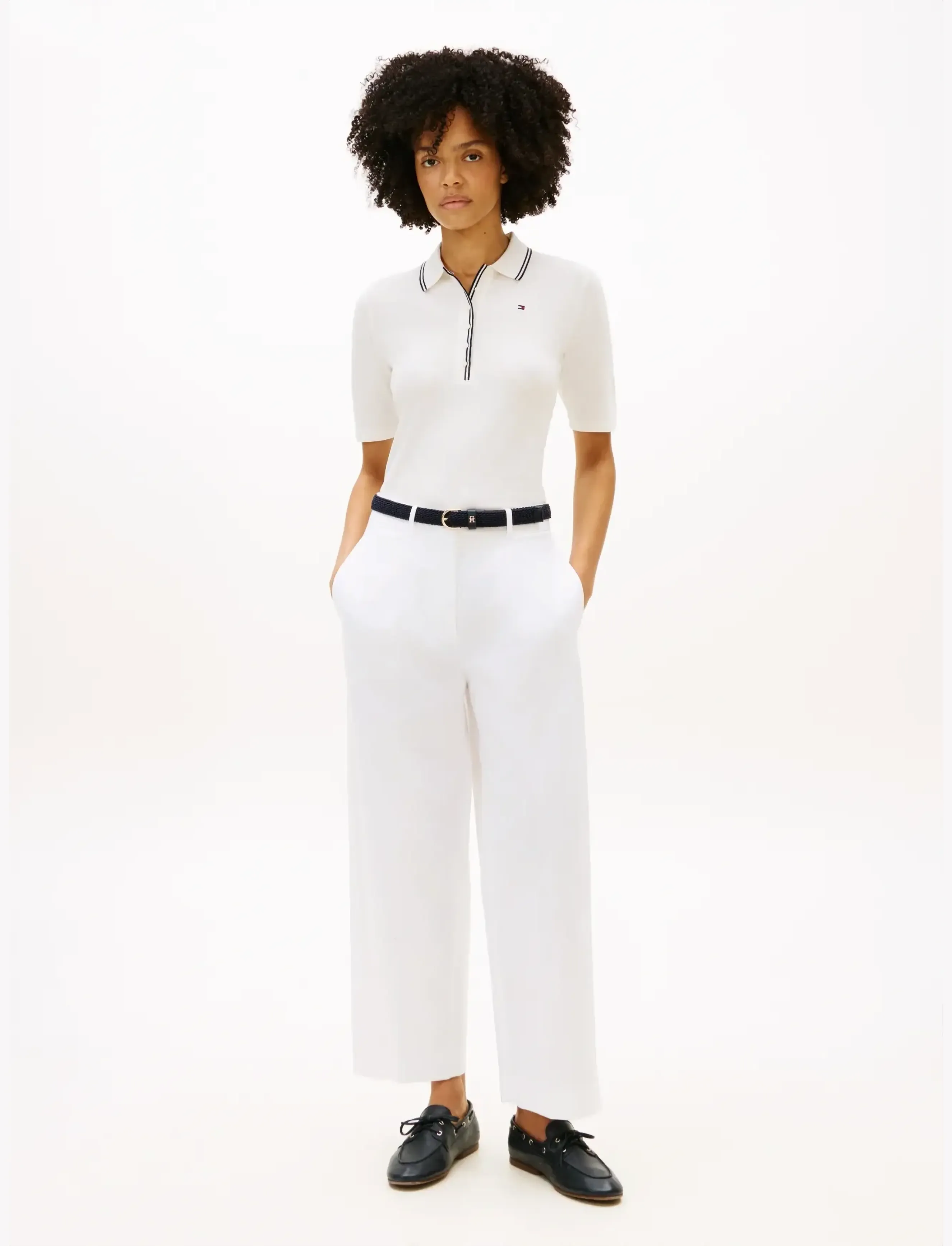 Tommy Hilfiger - LYOCELL TIPPING SLIM 1/2SLV POLO - poloer - ecru - 3