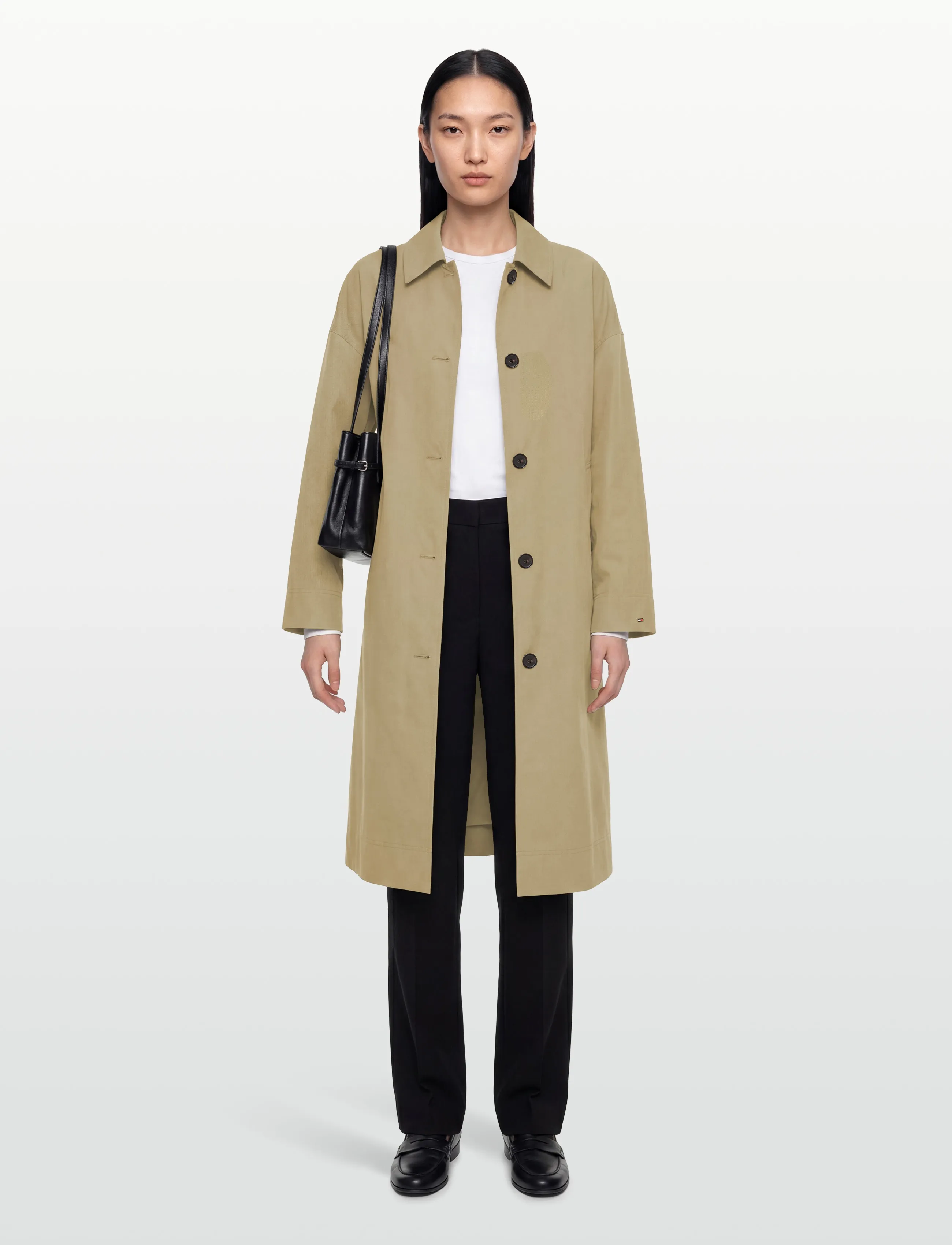 Tommy Hilfiger Cotton Coat, 40, Coats, Beige - Light Frauen