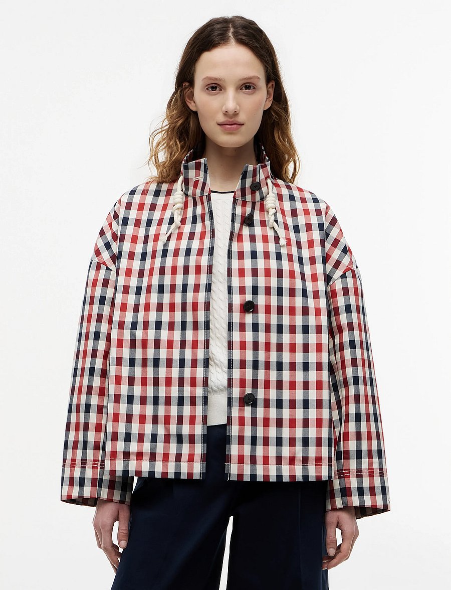 Tommy Hilfiger - CHECK COTTON SHORT PARKA - dark magma - 0