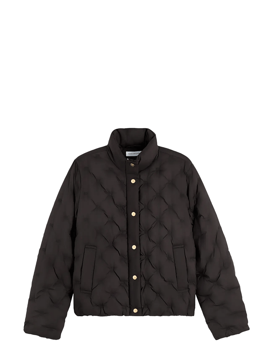 Tommy Hilfiger - LW DOWN FLAG QUILT JACKET - vårjackor - black - 1