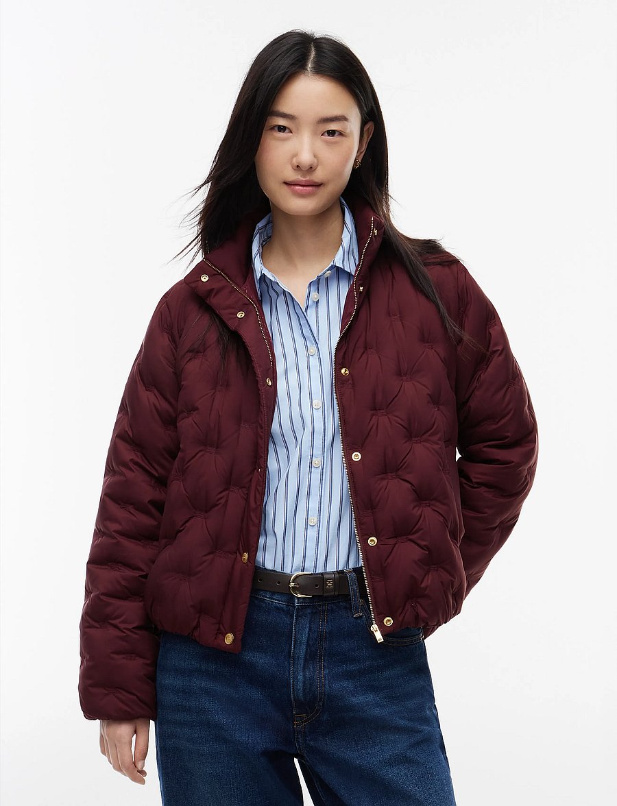 Tommy Hilfiger - LW DOWN FLAG QUILT JACKET - vårjackor - deep burgundy - 0