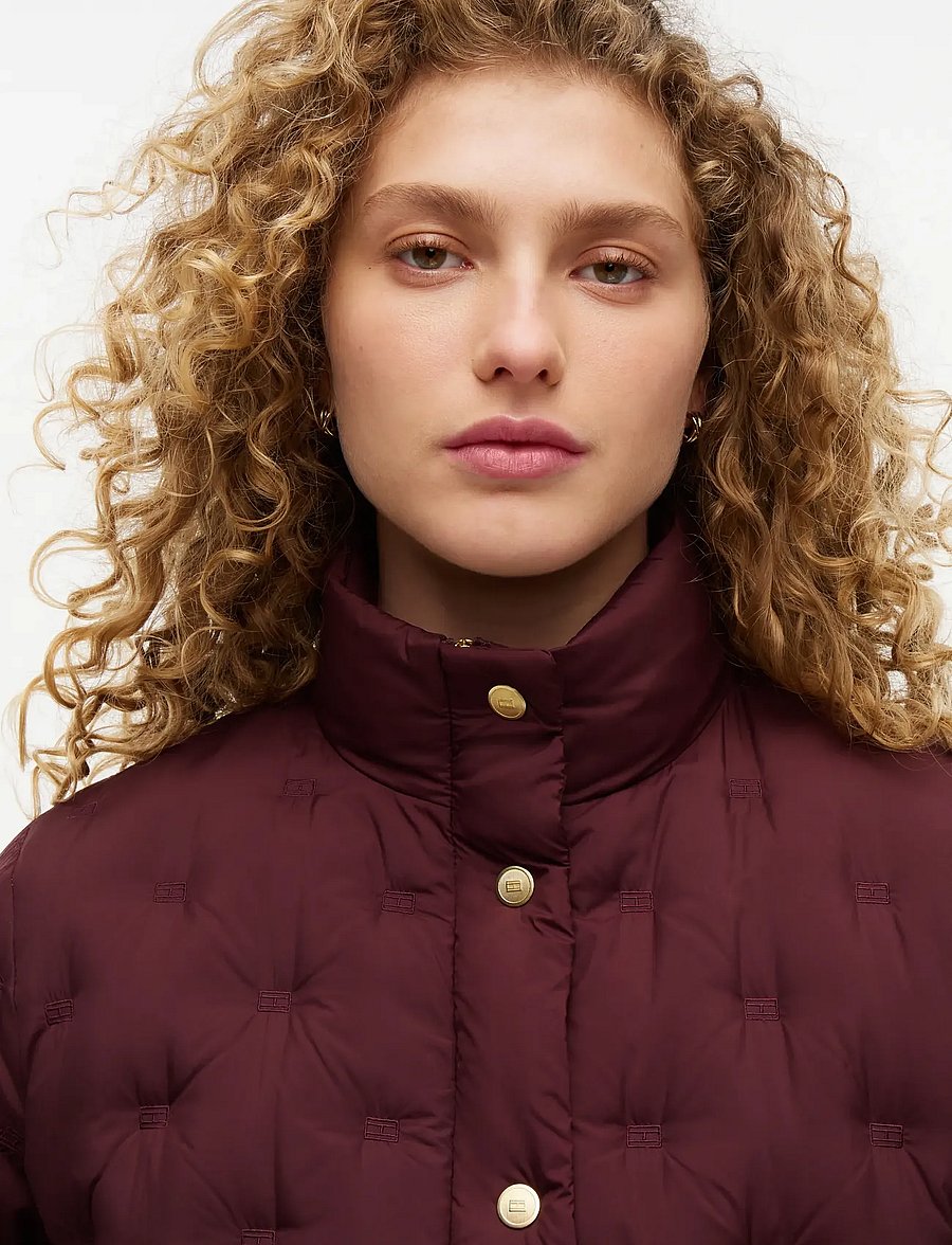 Tommy Hilfiger - LW DOWN FLAG QUILT JACKET - tepitud jakid - deep burgundy - 3