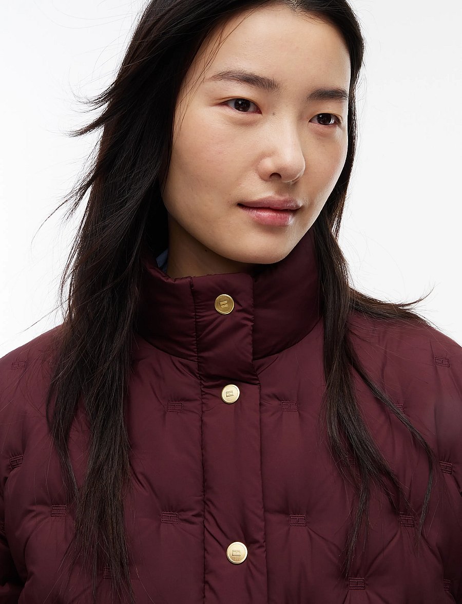 Tommy Hilfiger - LW DOWN FLAG QUILT JACKET - vårjackor - deep burgundy - 3