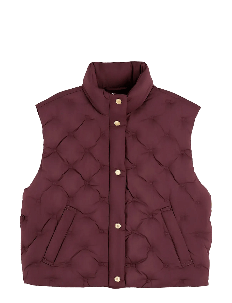 Tommy Hilfiger - LW DOWN FLAG QUILT VEST - frühlingsjacken - deep burgundy - 1
