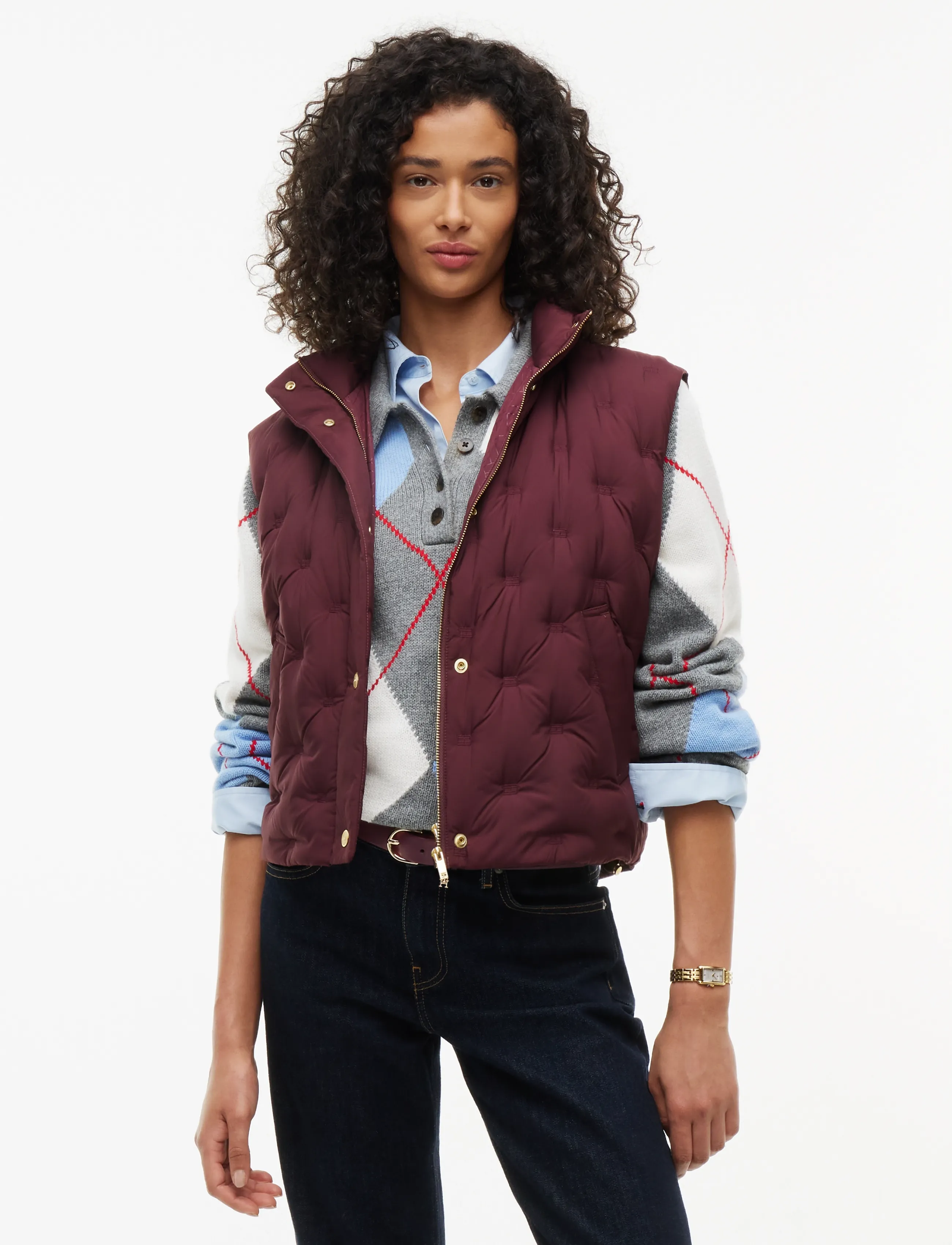 Tommy Hilfiger Lw Down Flag Quilt Vest, XL, Westen, Burgunderrot - Quilted Frauen