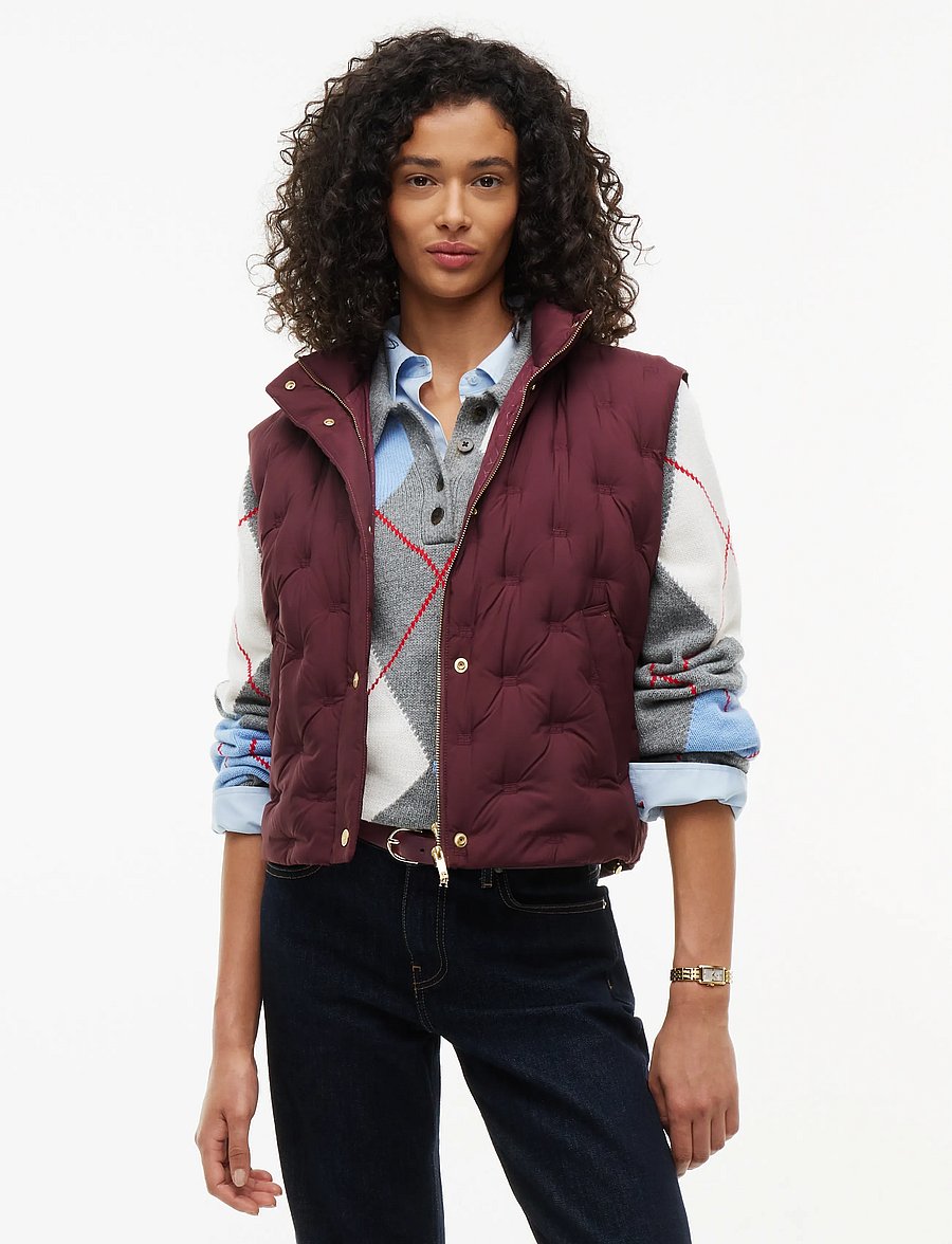 Tommy Hilfiger - LW DOWN FLAG QUILT VEST - frühlingsjacken - deep burgundy - 0