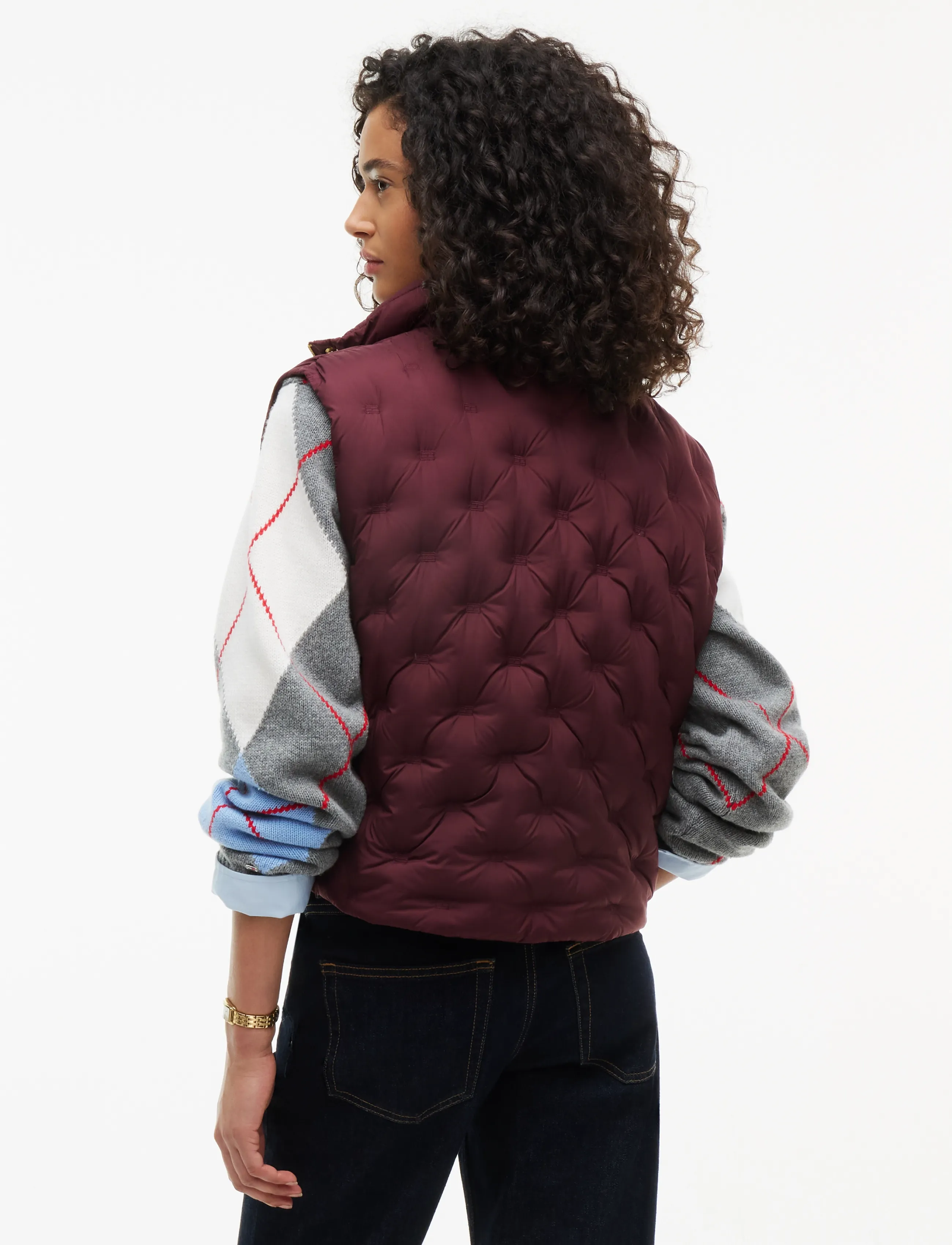Tommy Hilfiger - LW DOWN FLAG QUILT VEST - frühlingsjacken - deep burgundy - 2