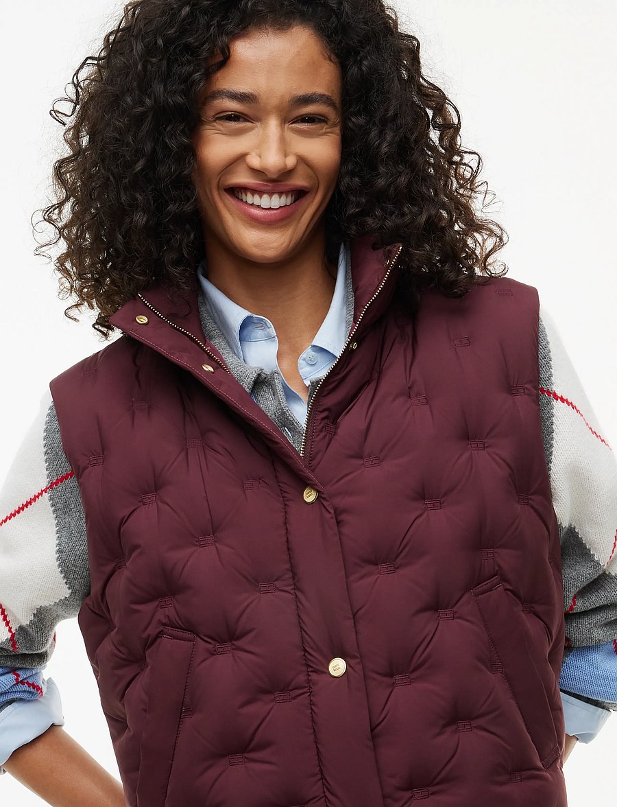 Tommy Hilfiger - LW DOWN FLAG QUILT VEST - frühlingsjacken - deep burgundy - 3