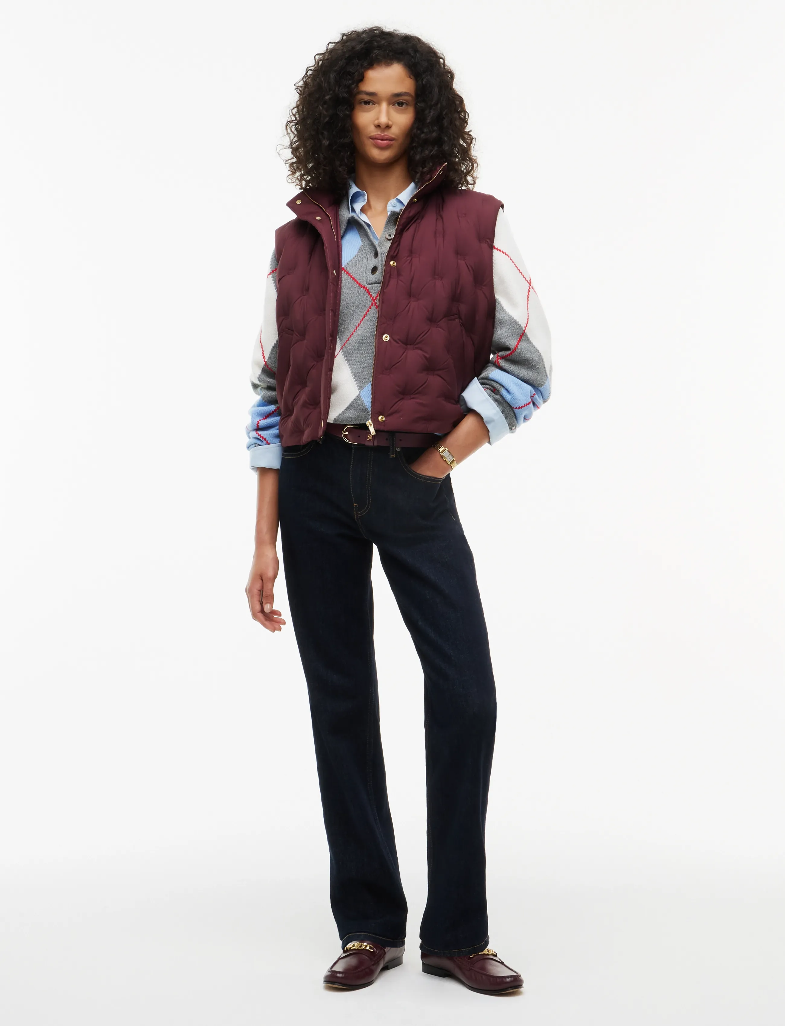 Tommy Hilfiger - LW DOWN FLAG QUILT VEST - frühlingsjacken - deep burgundy - 4
