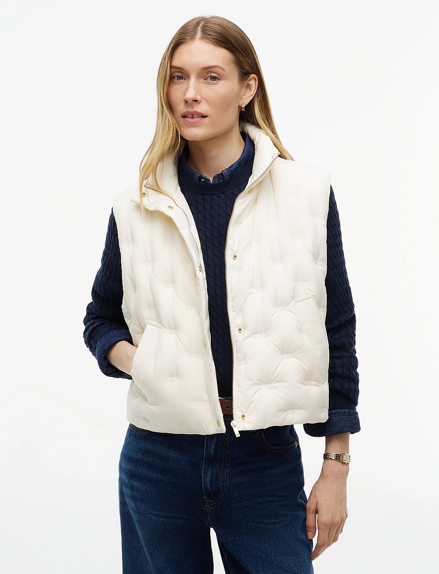 Tommy Hilfiger - LW DOWN FLAG QUILT VEST - vårjackor - rich cream - 0