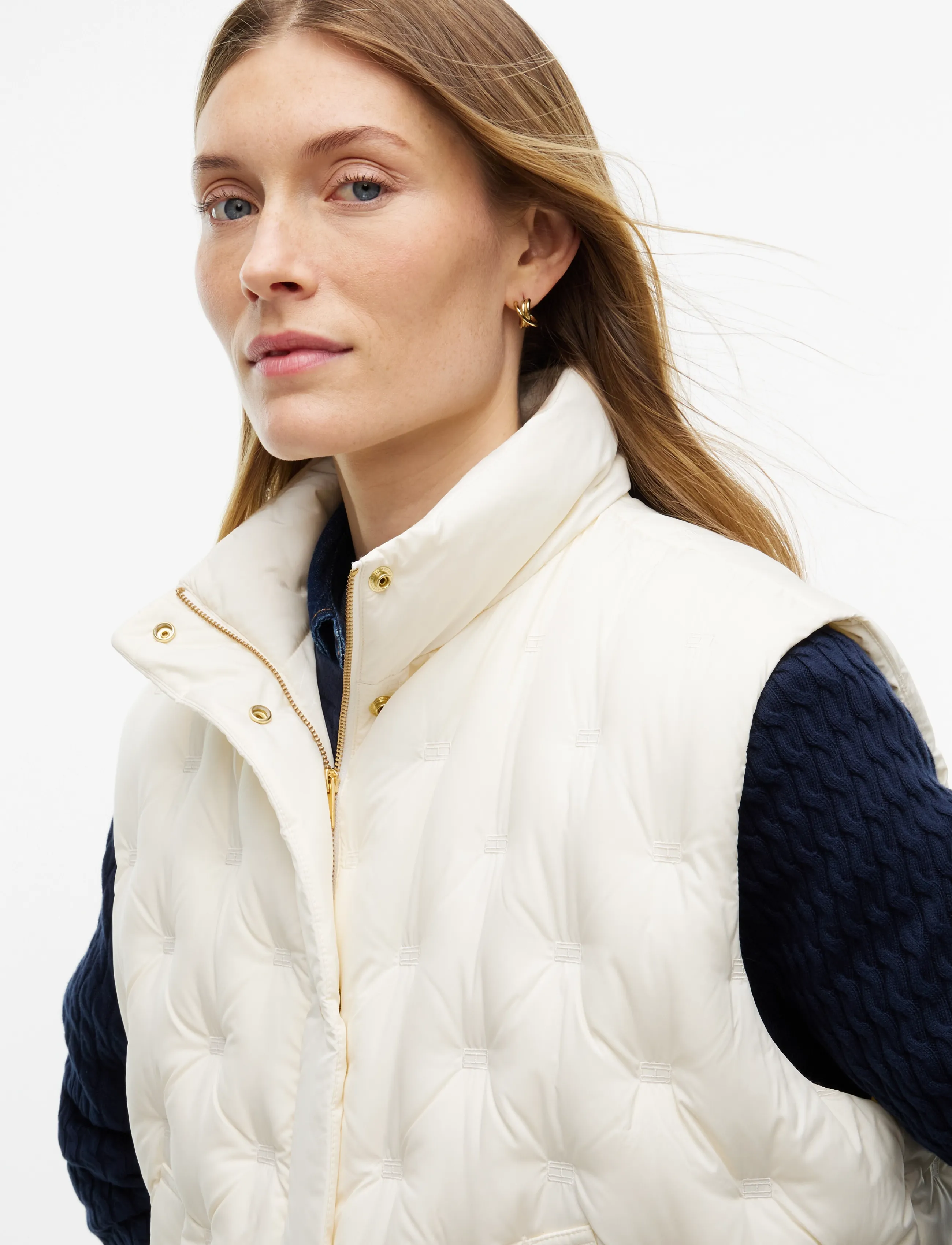 Tommy Hilfiger - LW DOWN FLAG QUILT VEST - vårjackor - rich cream - 3
