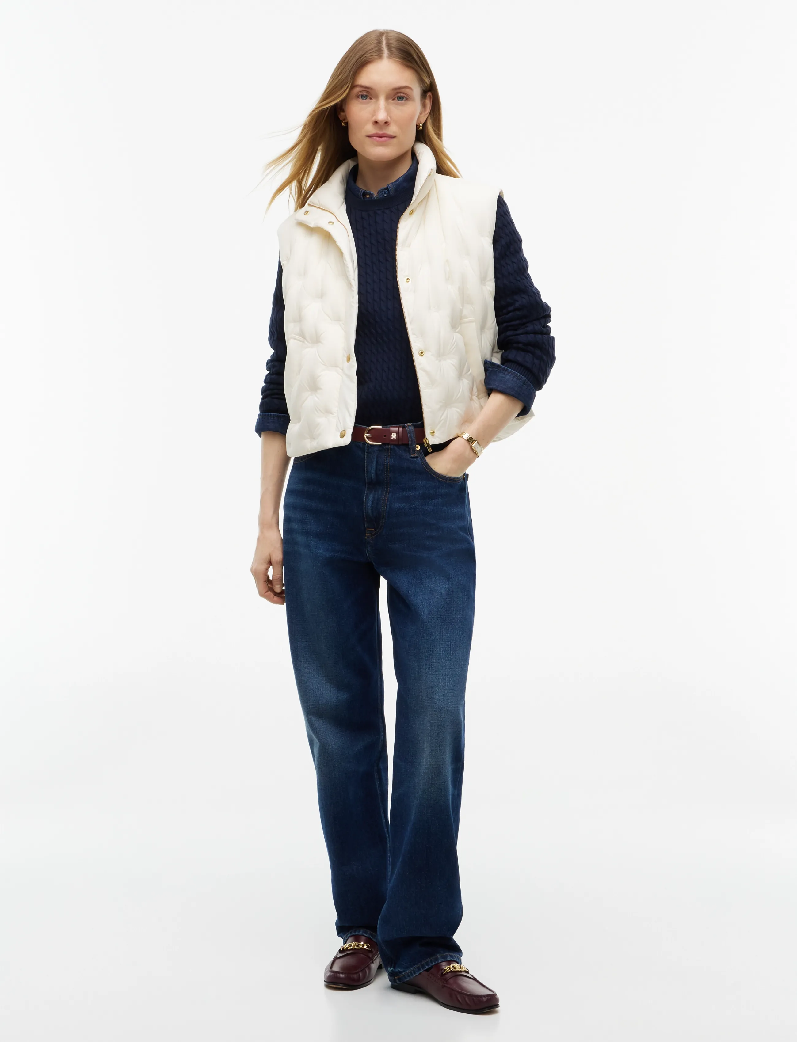 Tommy Hilfiger - LW DOWN FLAG QUILT VEST - vårjackor - rich cream - 4