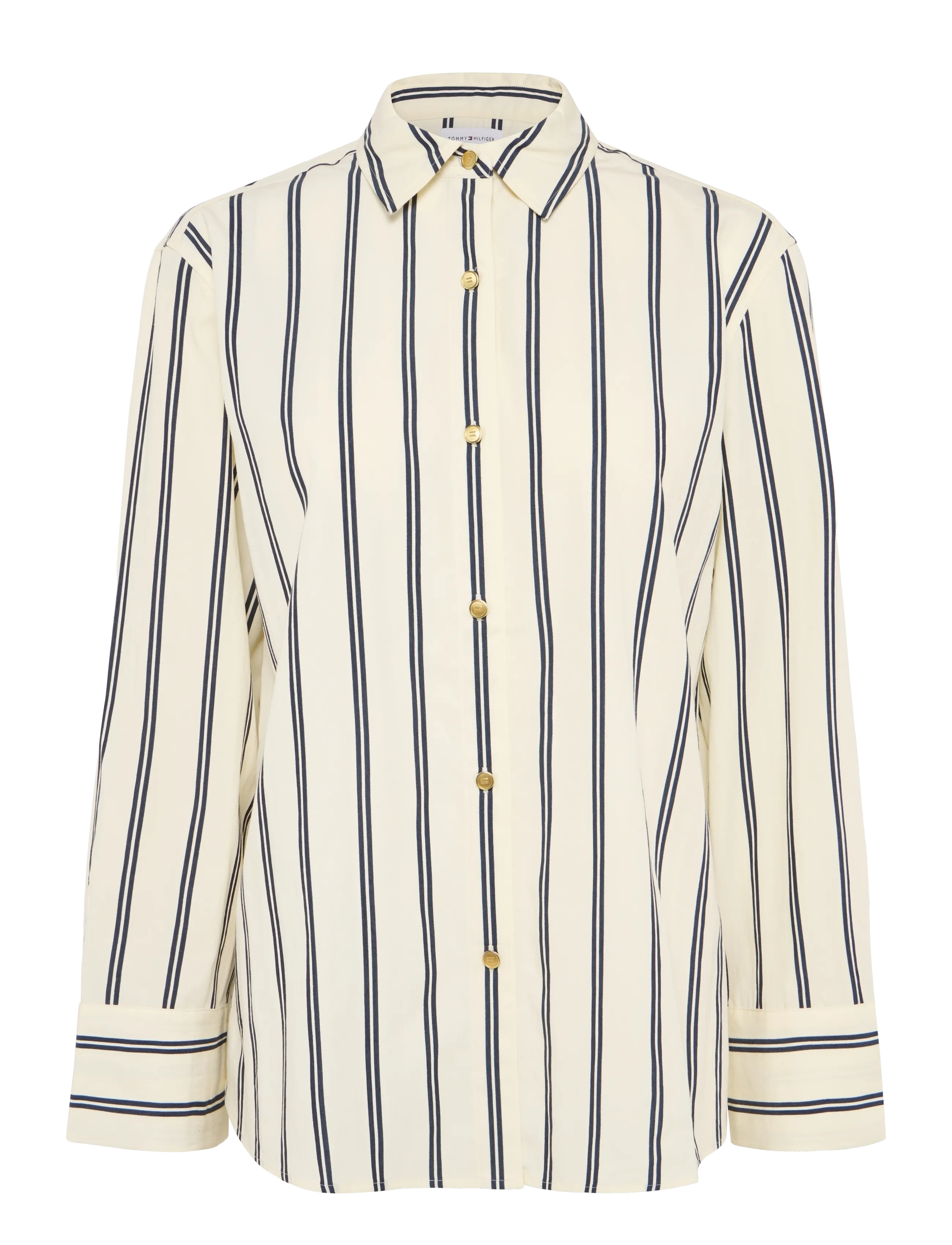 TOMMY HILFIGER Nautical Stripe Shirt Ls Cream - 46 - Damen