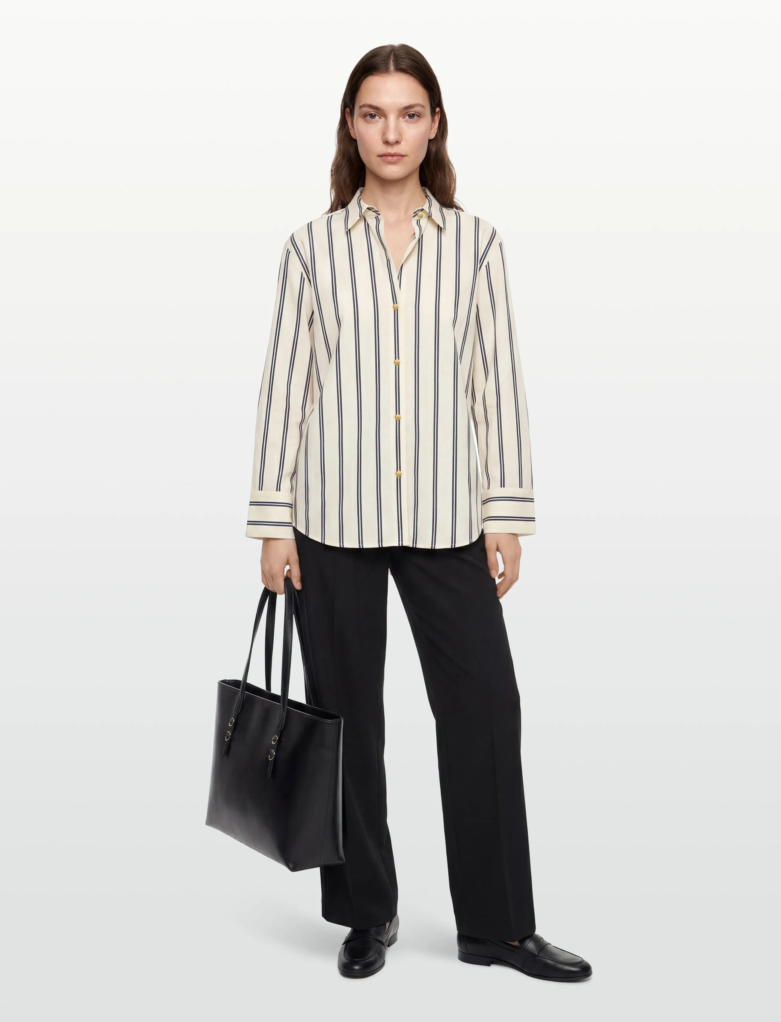 Tommy Hilfiger Nautical Stripe Shirt Ls, 36, Shirts, Creme - Long-sleeved, Frauen