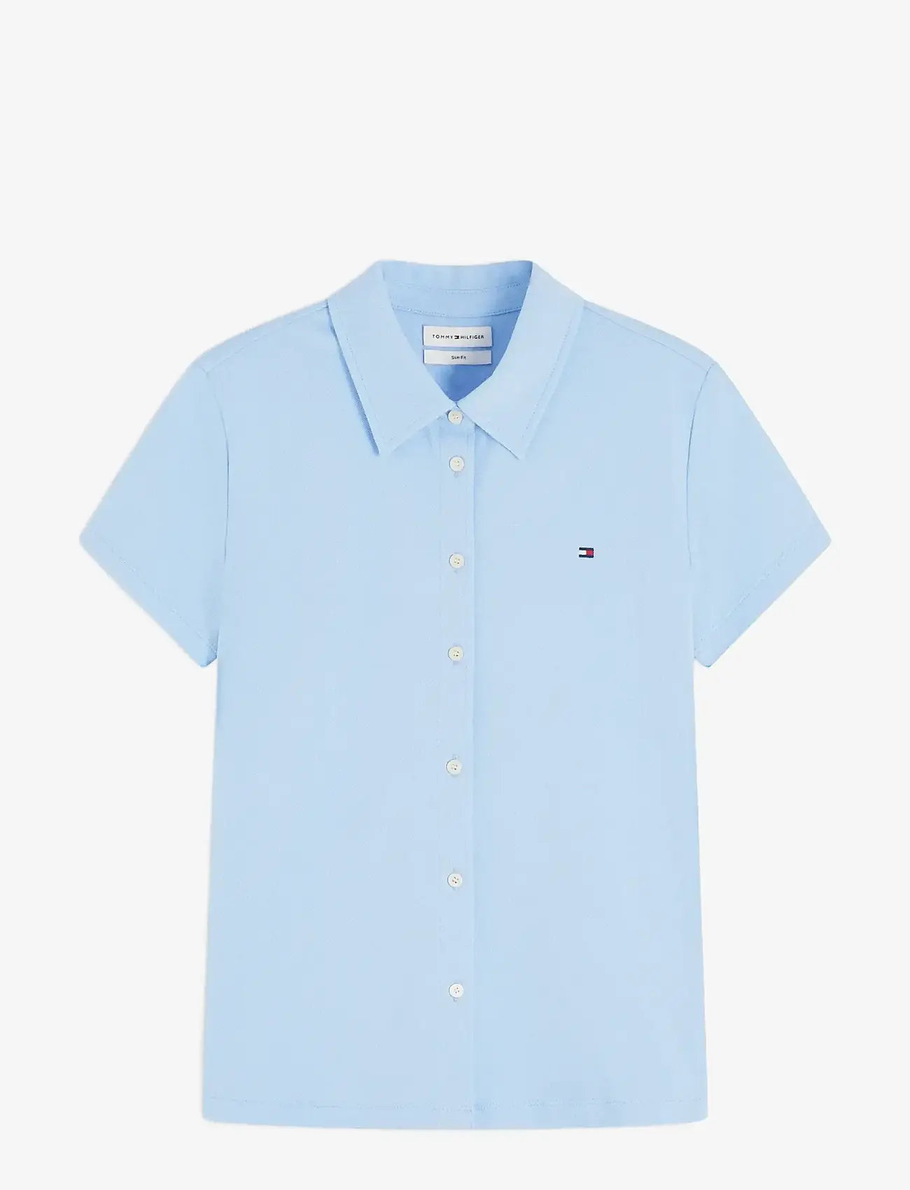 Tommy Hilfiger - 1985 SLIM PIQUE BTN DOWN SS - kortærmede skjorter - vessel blue - 1