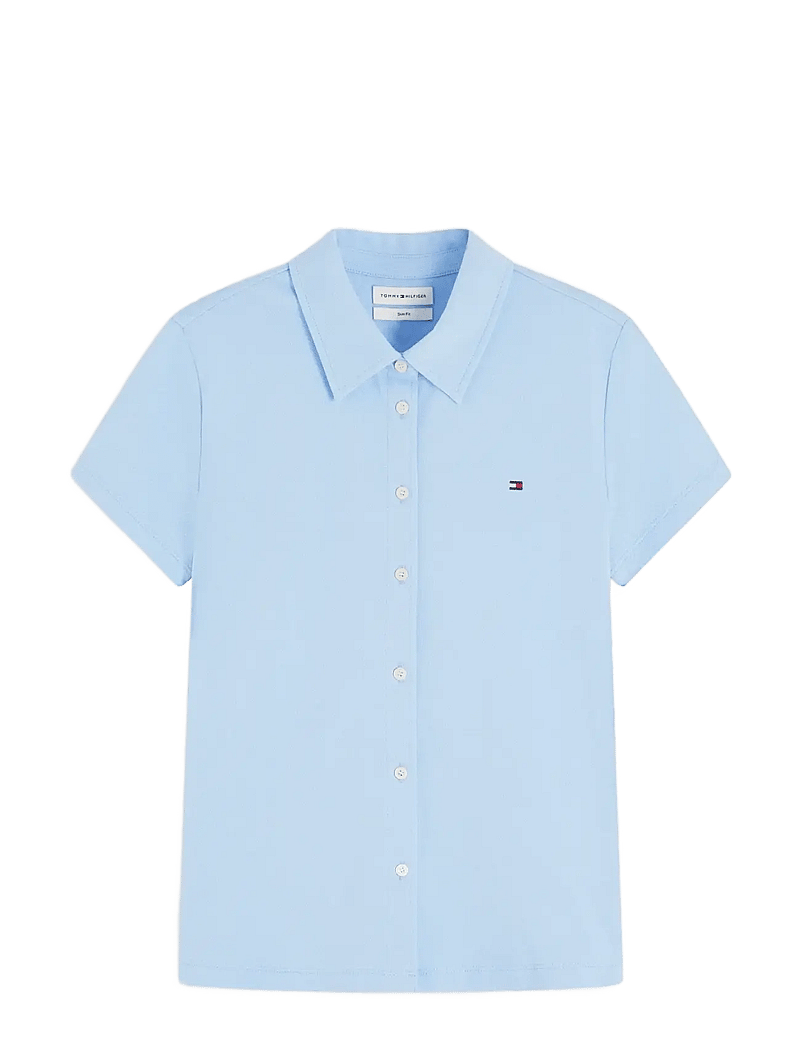 Tommy Hilfiger - 1985 SLIM PIQUE BTN DOWN SS - kortærmede skjorter - vessel blue - 1