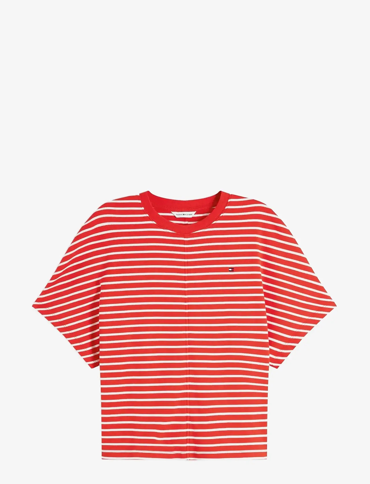 Tommy Hilfiger - CODY REG BATWING C-NK SS TEE - t-shirts - breton fire red   ecru stp - 1