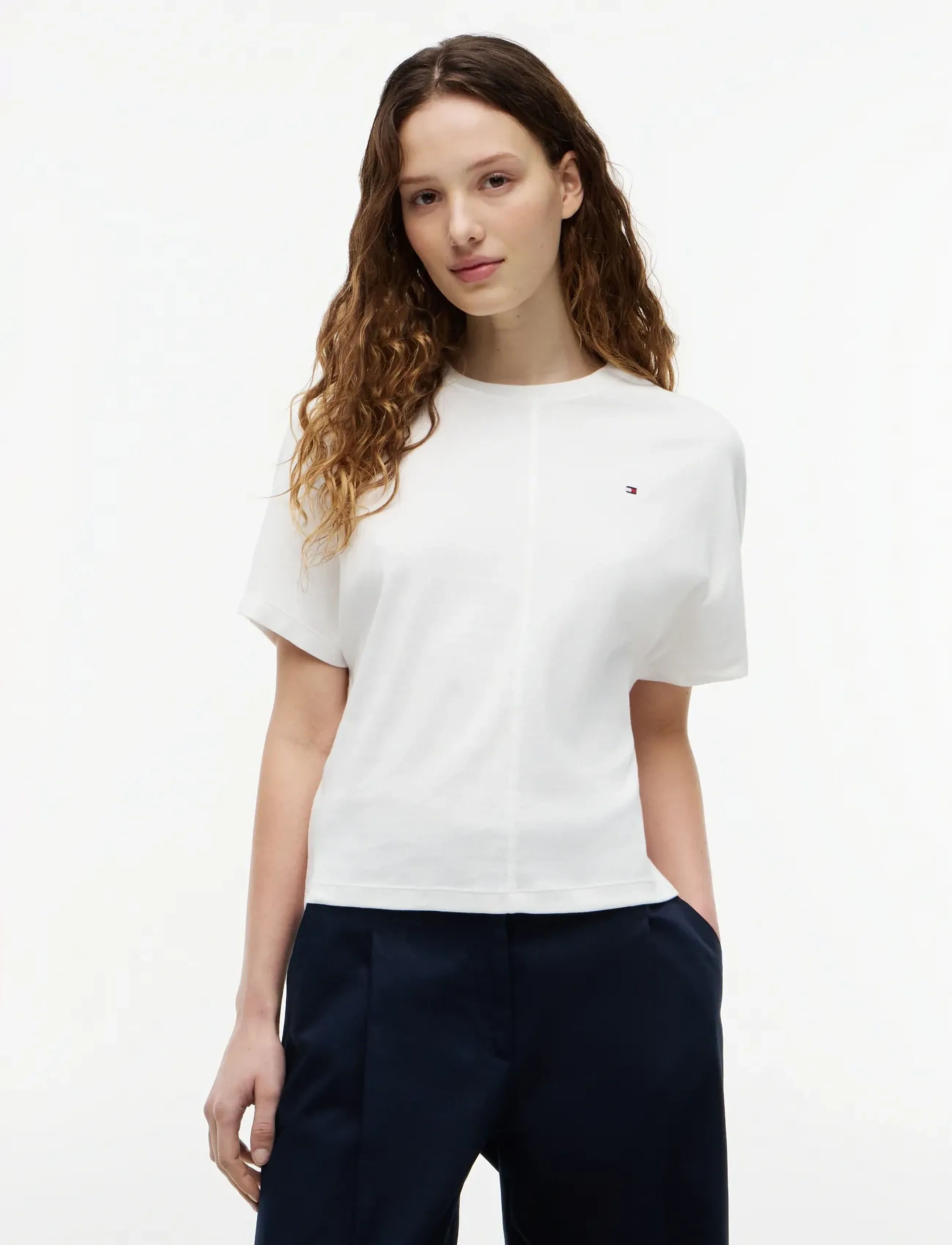 Tommy Hilfiger Cody Reg Batwing C-Nk Ss Tee, Kvinder, Batwing T-Shirt, Hvid, Str: L