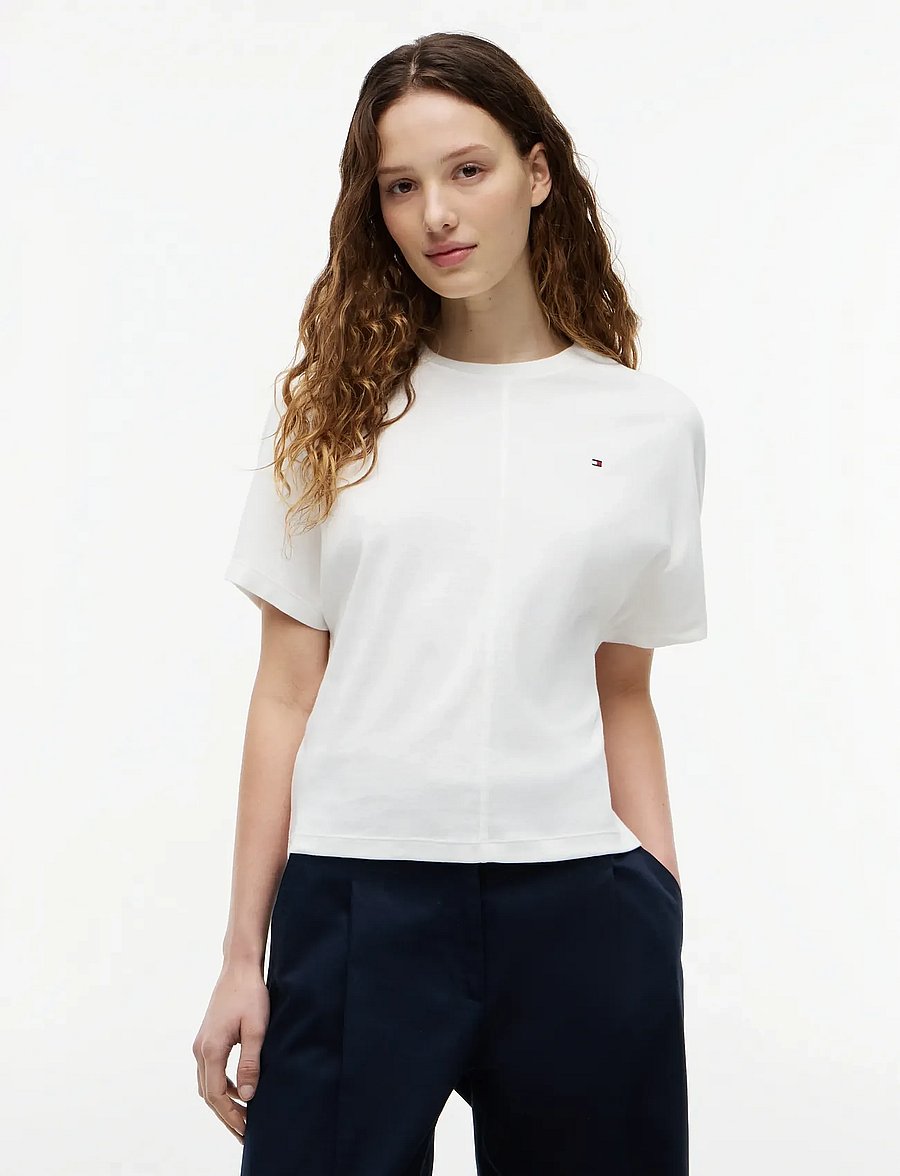 Tommy Hilfiger - CODY REG BATWING C-NK SS TEE - t-shirts - ecru - 0