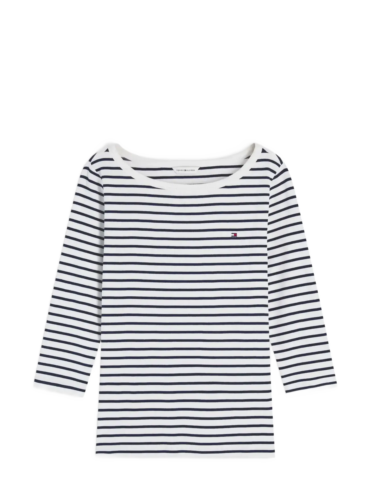 Tommy Hilfiger CODY BOAT-NK 3/4 SLV TEE - Tøj - BRETON STRIPE ECRU DARK NIGHT NAVY / navy