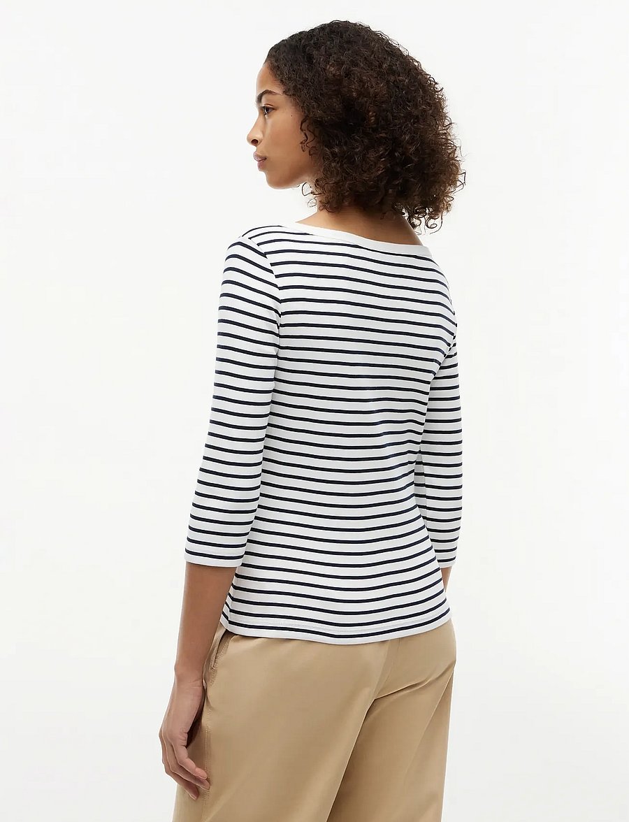 Tommy Hilfiger - CODY BOAT-NK 3/4 SLV TEE - langærmede toppe - breton stripe ecru dark night navy - 2