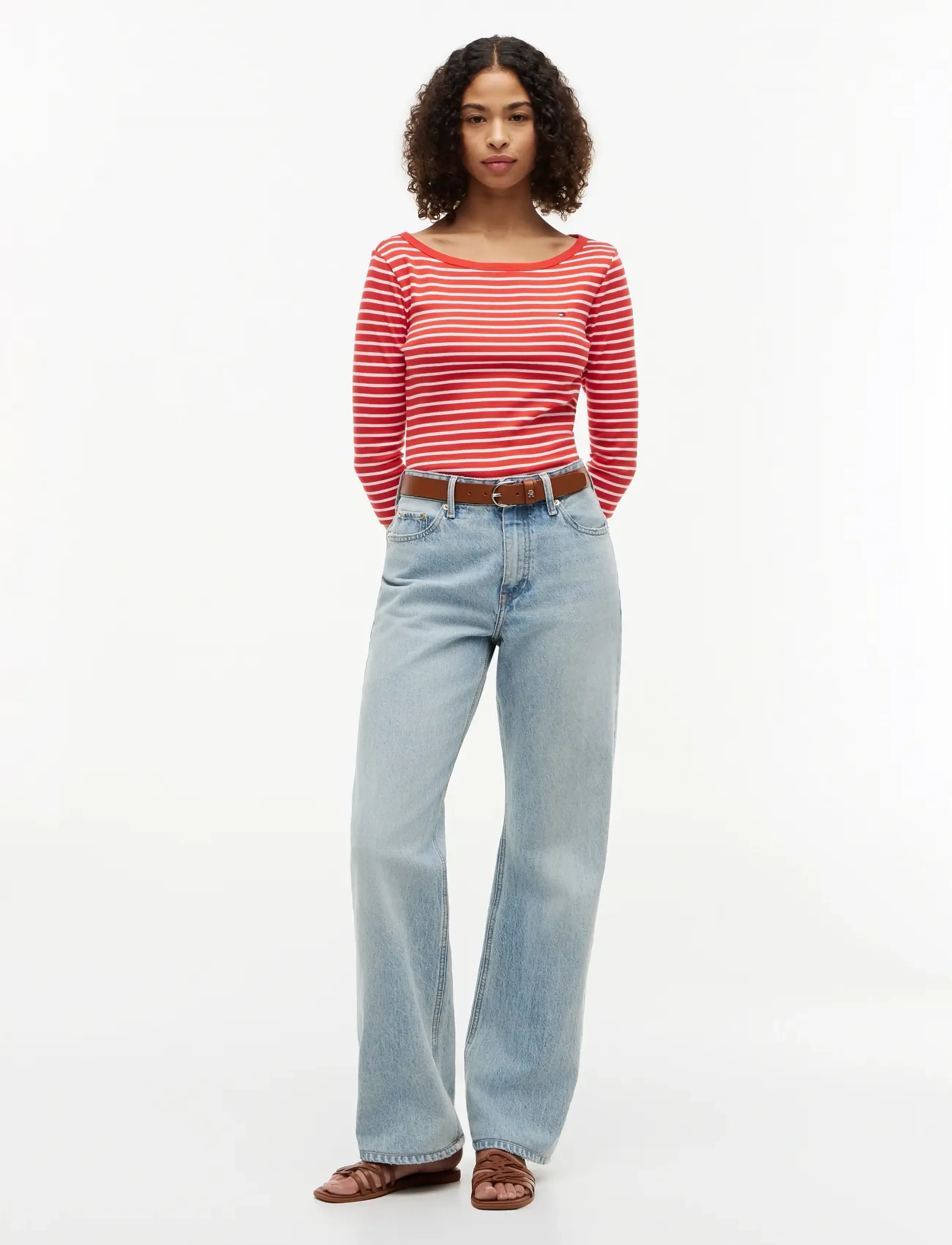 Tommy Hilfiger - CODY BOAT-NK 3/4 SLV TEE - langærmede toppe - breton fire red   ecru stp - 4
