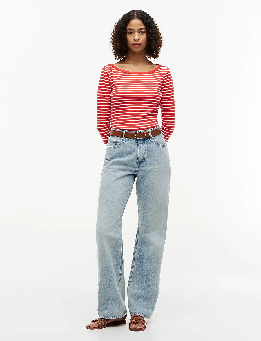 Tommy Hilfiger - CODY BOAT-NK 3/4 SLV TEE - langærmede toppe - breton fire red ecru stp - 4