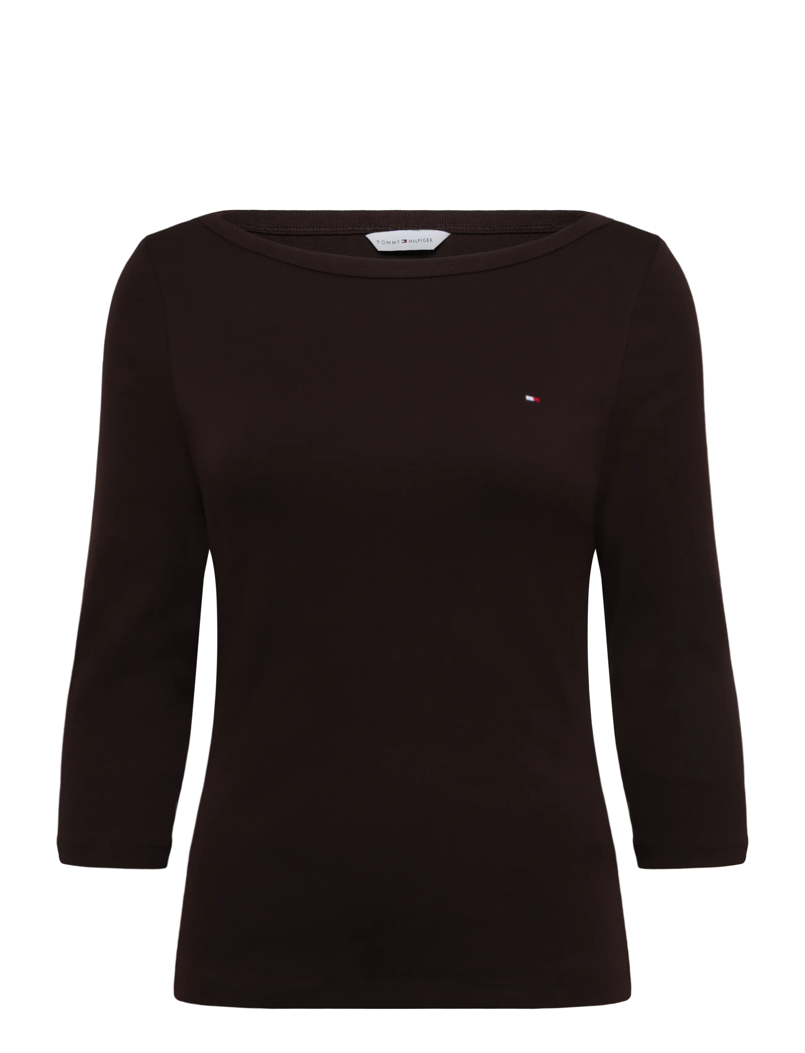 Tommy Hilfiger CODY BOAT-NK 3/4 SLV TEE - Kläder - CHOCOLATE / brown