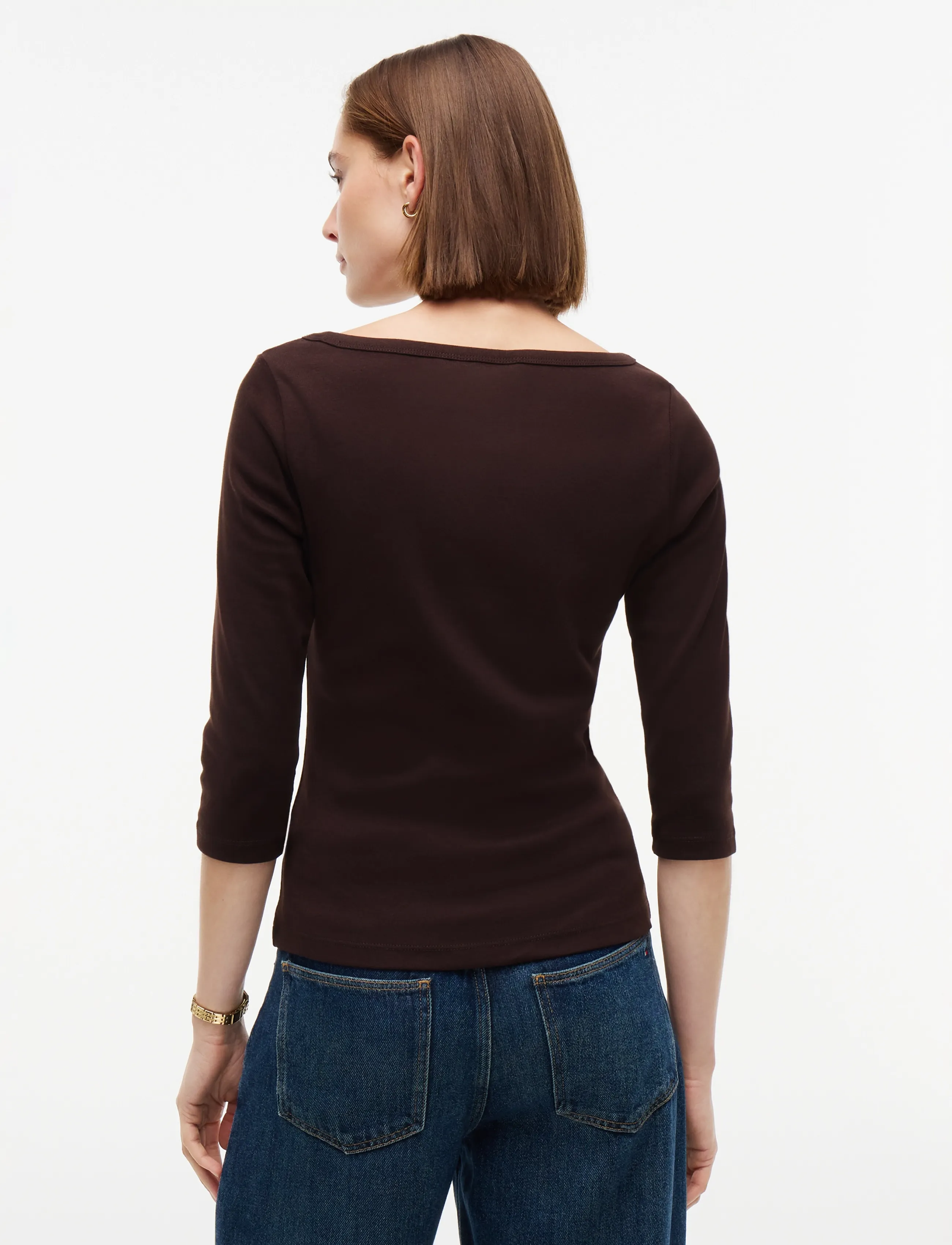 Tommy Hilfiger - CODY BOAT-NK 3/4 SLV TEE - långärmade toppar - chocolate - 3