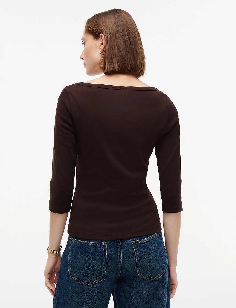 Tommy Hilfiger - CODY BOAT-NK 3/4 SLV TEE - långärmade toppar - chocolate - 3