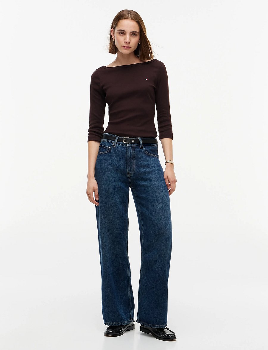Tommy Hilfiger - CODY BOAT-NK 3/4 SLV TEE - långärmade toppar - chocolate - 5