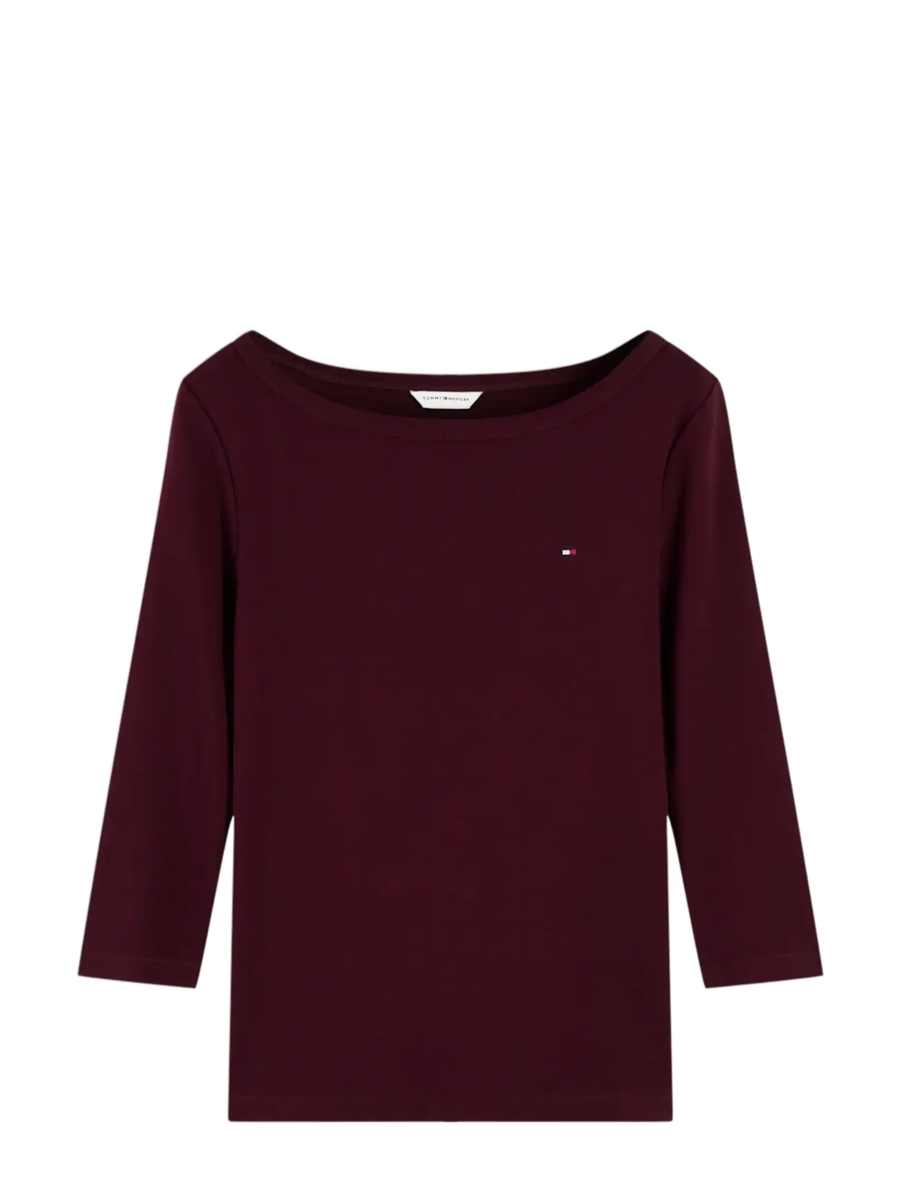 Tommy Hilfiger CODY BOAT-NK 3/4 SLV TEE - Kollektionen - DEEP BURGUNDY / burgundy
