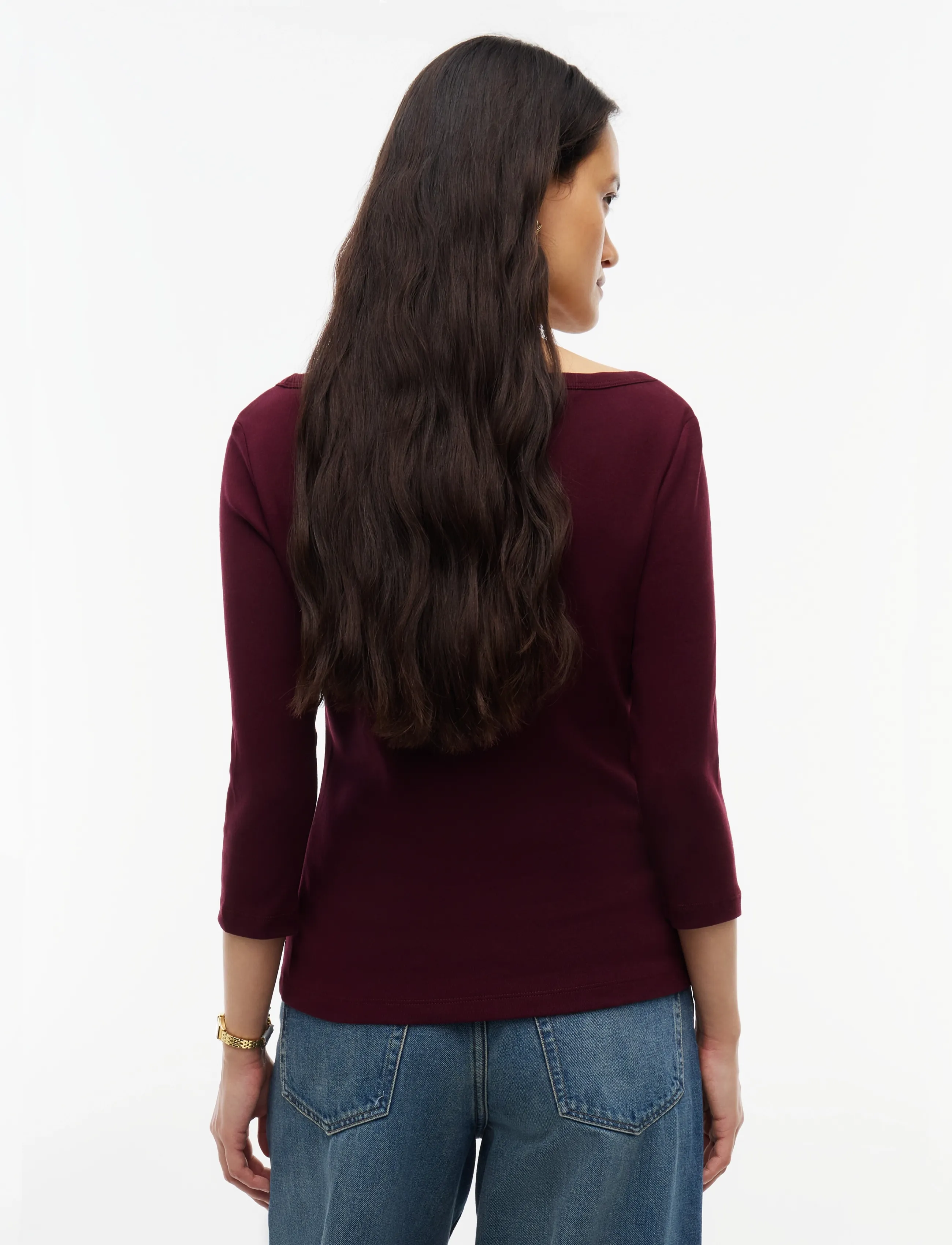 Tommy Hilfiger - CODY BOAT-NK 3/4 SLV TEE - langärmlige tops - deep burgundy - 2