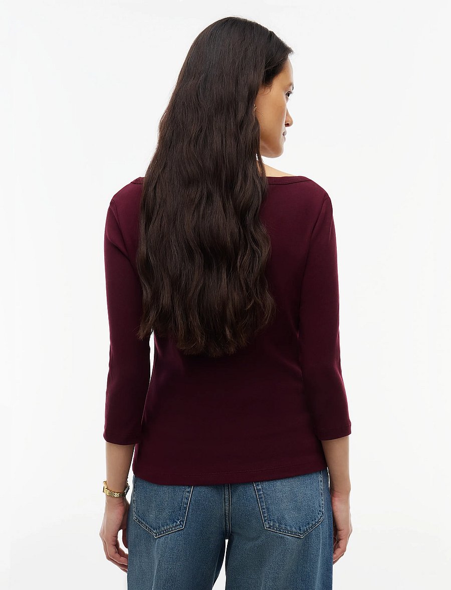 Tommy Hilfiger - CODY BOAT-NK 3/4 SLV TEE - langärmlige tops - deep burgundy - 2