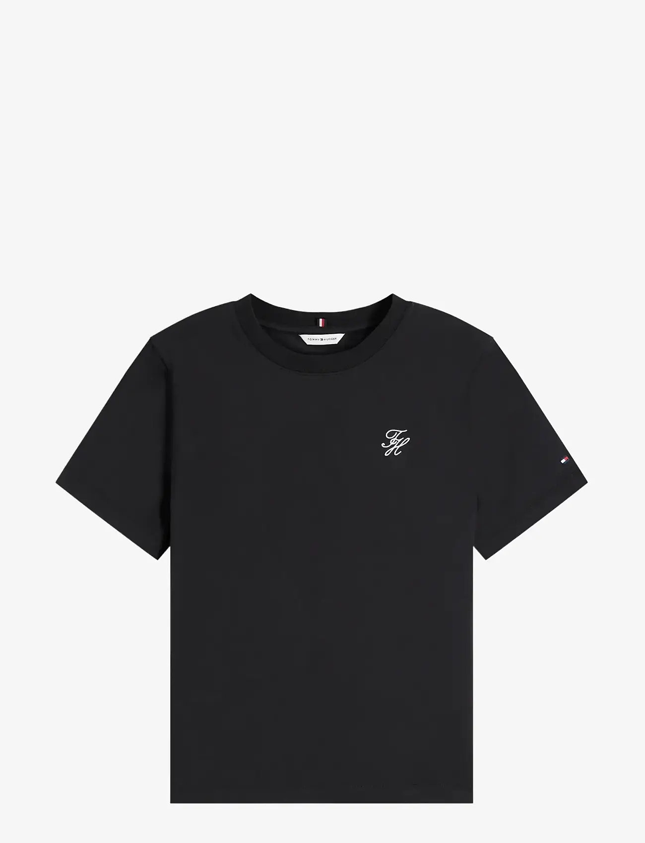 Tommy Hilfiger - TH SCRIPT REG C-NK SS TEE - t-shirts - black - 1