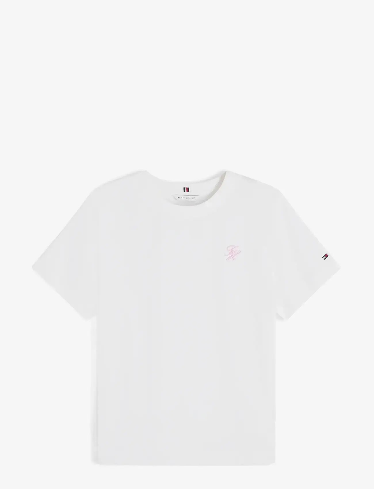 Tommy Hilfiger - TH SCRIPT REG C-NK SS TEE - t-shirts - ecru - 1