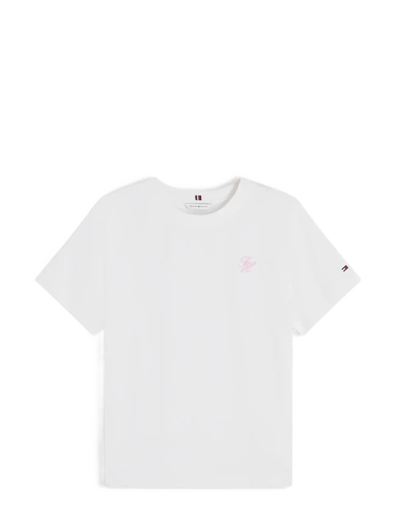Tommy Hilfiger TH SCRIPT REG C-NK SS TEE - Kläder - ECRU / white