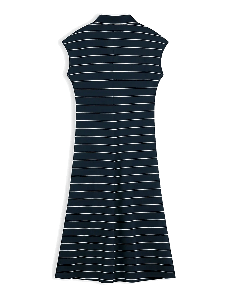 Tommy Hilfiger - LYOCELL PQ HENLEY MIDI POLO DRS - midi kjoler - fine stp dark night navy white - 2