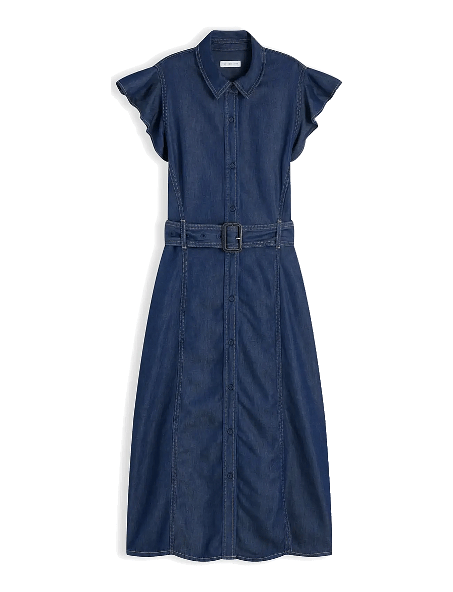 Tommy Hilfiger - VOLANT F&F MIDI DRESS LENY SS - robes chemises - leny - 1